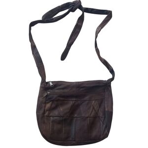 Vintage Sarah Patchwork Leather Tie Shoulder Bag Purse